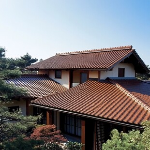 日式风格屋顶建筑景致