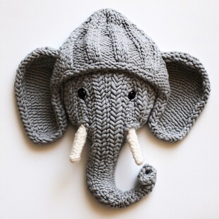 针织大象造型可爱帽子