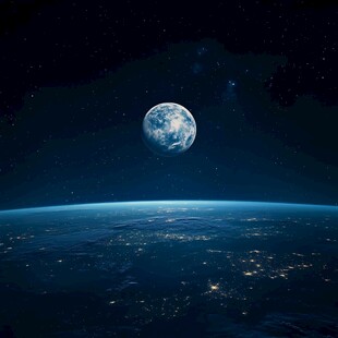 从太空俯瞰地球夜景