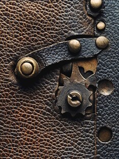 复古皮革与机械部件细节