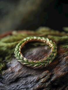 绿叶编织风精致环形饰品