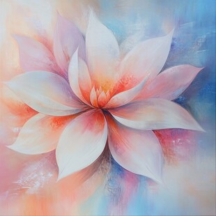 梦幻水彩莲花艺术画作