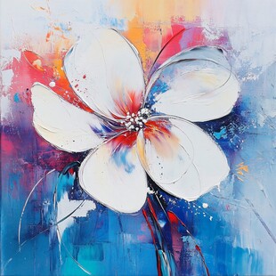 抽象花卉油画艺术作品