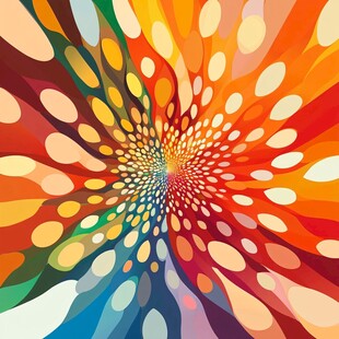 绚丽放射状多彩抽象图案