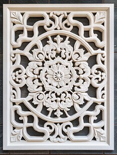 中式雕花窗棂 精致木雕工艺