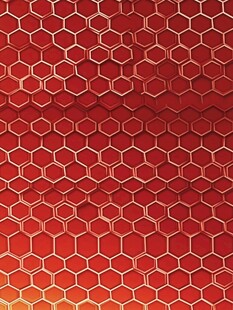 红色六边形渐变几何背景图