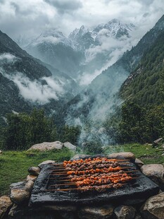 山间烧烤 享自然之美