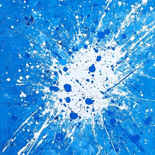 蓝色泼墨艺术抽象背景图