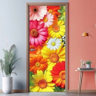 缤纷花卉门贴 点亮家居