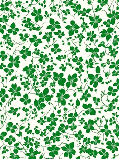 清新绿叶花卉无缝背景图