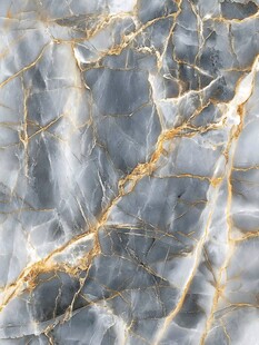 蓝金大理石纹理特写