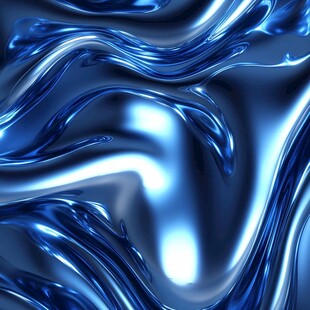 流动的蓝色金属质感背景