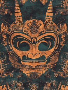 神秘古老图腾面具图案