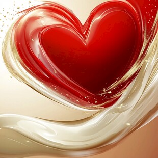爱心幻彩流体艺术画面