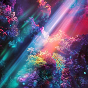 梦幻海底光影珊瑚世界