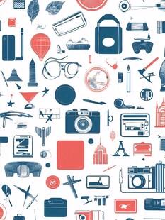 旅行元素无缝图案设计