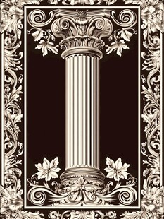 古典罗马柱装饰图案设计