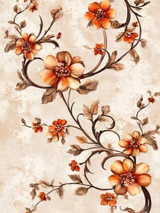 复古花卉藤蔓图案设计