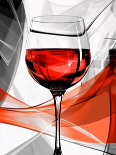 抽象背景中的红酒高脚杯