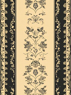 复古花卉条纹装饰图案