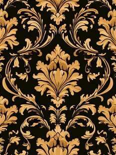 黑色底金色欧式花纹图案