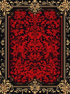复古红黑金花纹装饰图案