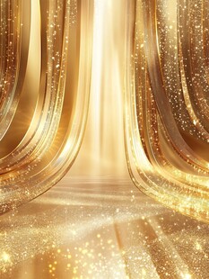 金色闪耀舞台幕布背景