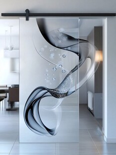 现代艺术风玻璃移门设计