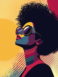 时尚酷感的非洲裔女性肖像