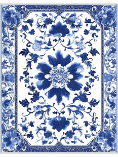 中式青花瓷花纹图案设计