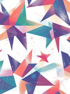 多彩几何星形抽象图案