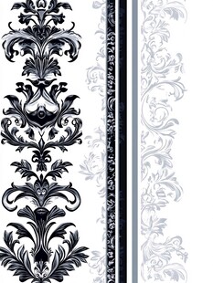 黑白欧式古典花纹装饰图案