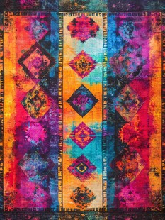 绚丽多彩民族风几何图案