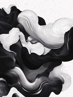 黑白抽象流动纹理图案