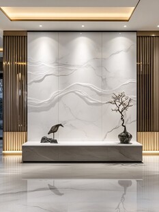 新中式客厅的雅致景墙