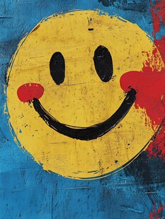 笑脸涂鸦 复古风的欢乐符号