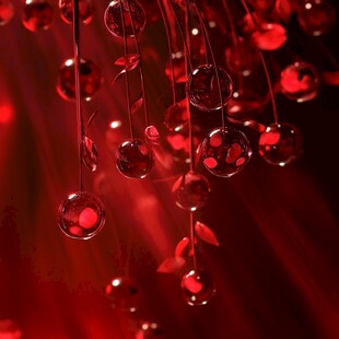 红色梦幻水晶垂饰装饰