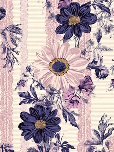 复古花卉条纹图案设计