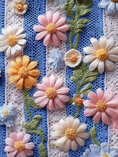 立体刺绣花朵蕾丝图案