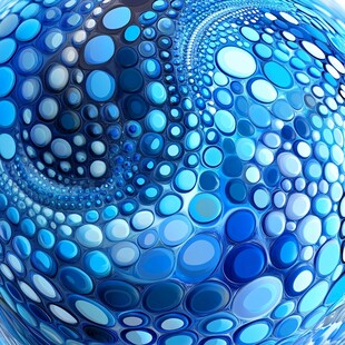 梦幻蓝色圆点抽象艺术图案
