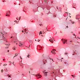 浪漫粉色花卉背景图案