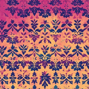 复古花卉渐变图案背景