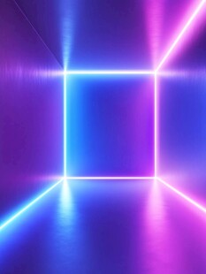 炫彩霓虹灯光几何空间