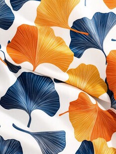 银杏叶图案布料纹理