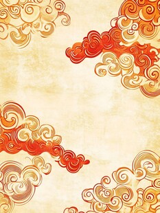 中式古典祥云纹理背景图