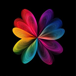 绚丽多彩花朵抽象图案