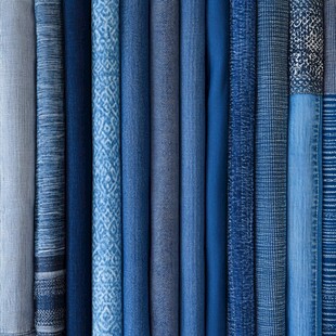 蓝色系多样布料纹理展示