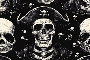 海盗骷髅图案 神秘暗黑风
