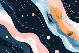 梦幻流体渐变抽象艺术图案