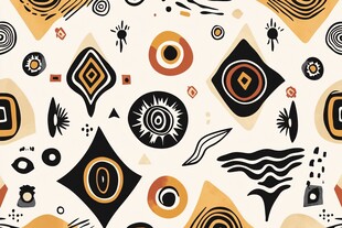 几何抽象风民族图案背景